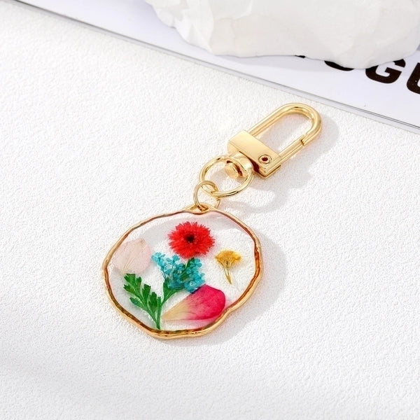 Pastoral Flower Alloy Epoxy Women's Keychain 1 Piece