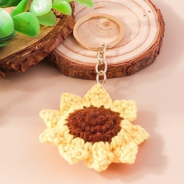 Pastoral Flower Knit Zinc Alloy Keychain