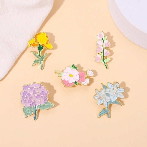 Pastoral Pin Flower Alloy Stoving Varnish Unisex Brooches