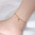 Peach Heart Titanium Steel Plated 18k Gold Zircon Anklet Wholesale Jewelry