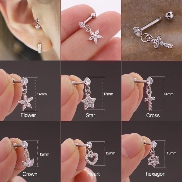 Ear Cartilage Rings & Studs Minimalist Flower 316L Stainless Steel  Copper