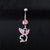 Piercing Jewelry Diamond Rabbit Belly Ring Multi-color Navel Stud