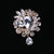 Pin Flower Alloy Inlay Glass Women's Brooches