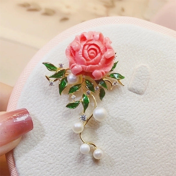 Pin Flower Artificial Gemstones Alloy Women's Corsage