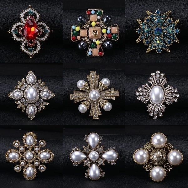 Pin Pearl Alloy Inlay Rhinestones Women's Brooches