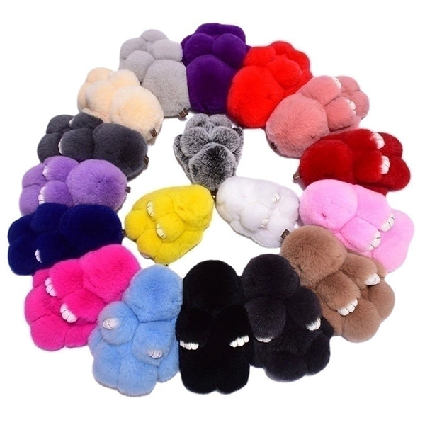 Plush Rabbit Color Block Chain Bag Charms