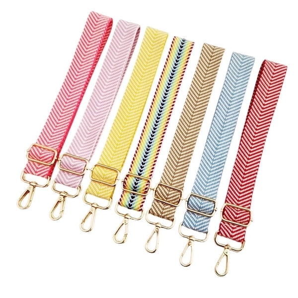 Polyester Cotton Color Block Bag Strap