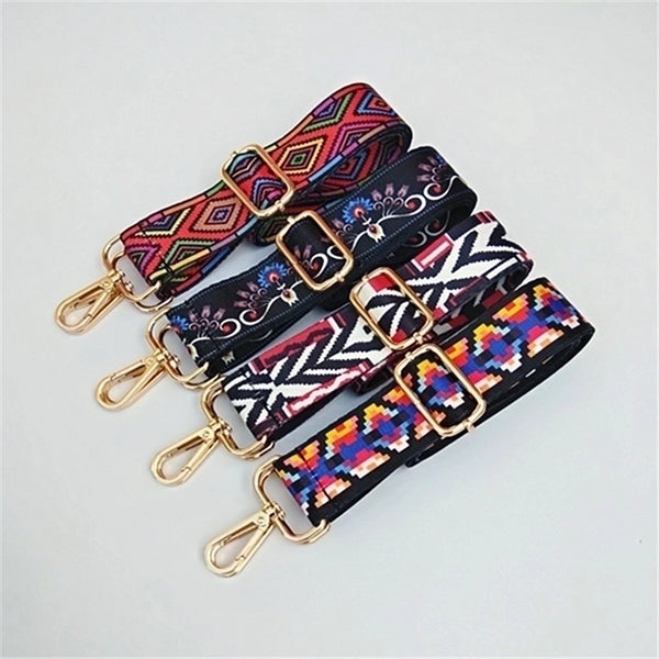 Polyester Cotton Color Block Bag Strap