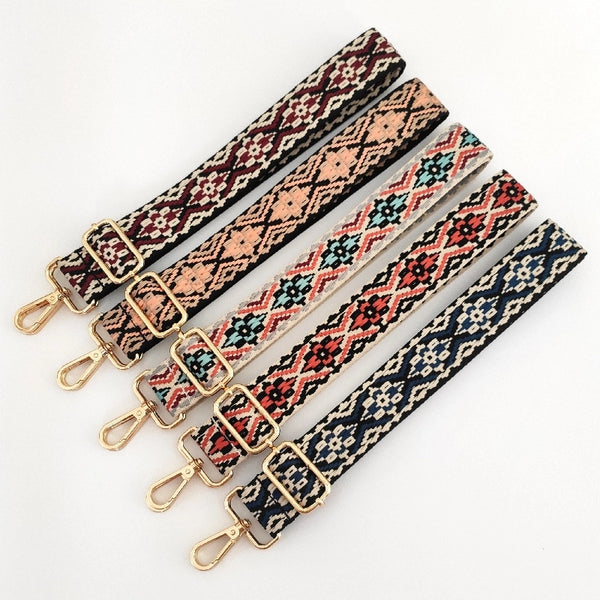 Polyester Cotton Geometric Bag Strap