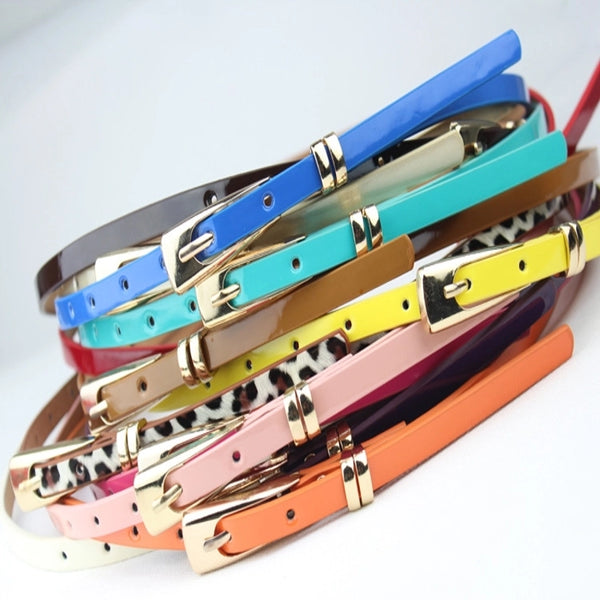 Preppy Style Simple Style Solid Color Pu Leather Alloy Plating Women's Leather Belts