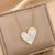 Princess Cute Simple Style Heart Shape Stainless Steel Plating Inlay Shell 18k Gold Plated Earrings Necklace