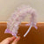 Princess Elegant Crown Headwear Little Girl's Mesh Bow Pearl Headband Pleated Lace Embroidered Headband Hair Card