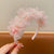 Princess Elegant Crown Headwear Little Girl's Mesh Bow Pearl Headband Pleated Lace Embroidered Headband Hair Card