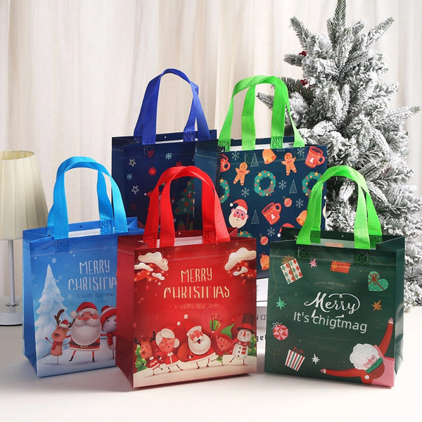 Printed Shopping Bag Non-woven Bag Christmas Gift Handbag Party Candy Gift Bag Hand Gift Bag