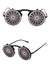 Punk Geometric Color Block Ac Round Frame Full Frame Men's Sunglasses