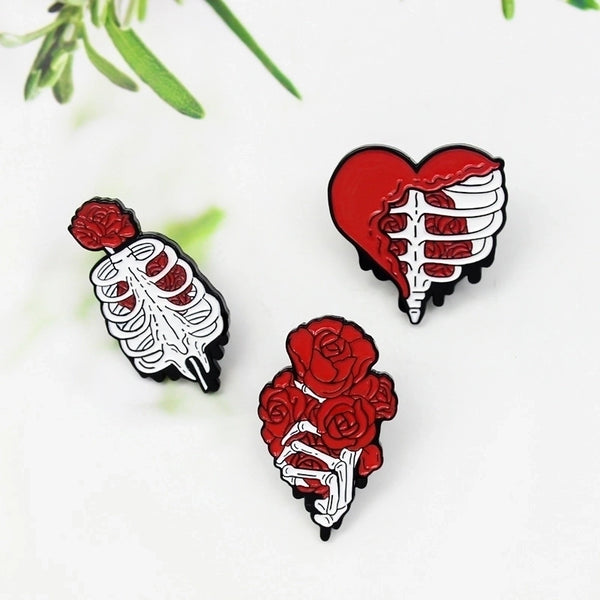 Punk Pin Flower Alloy Flowers Unisex Brooches