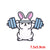 Punk Rabbit Cartoon Duck Cloth Cloth Sticker