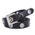 Punk Square Pu Leather Alloy Metal Button Chain Belt