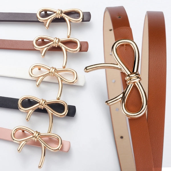 Punk Streetwear Bow Knot Pu Leather Alloy Women's Leather Belts