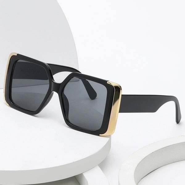 Punk Streetwear Color Block Ac Square Full Frame Women's Sunglasses