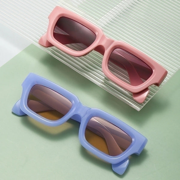 Punk Streetwear Color Block Ac Square Full Frame Women's Sunglasses