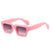 Punk Streetwear Color Block Gradient Color Ac Square Full Frame Women's Sunglasses