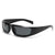 Punk Streetwear Solid Color Ac Square Full Frame Men's Sunglasses