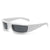 Punk Streetwear Solid Color Ac Square Full Frame Men's Sunglasses