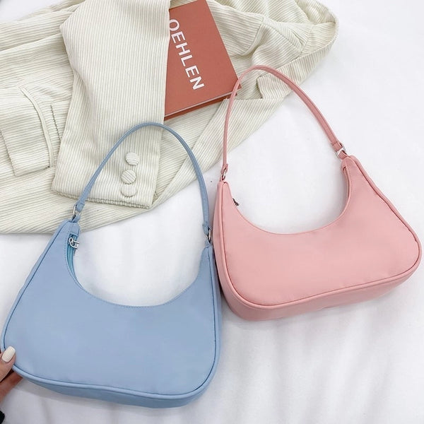 Pure Color One-shoulder Fashion Bag