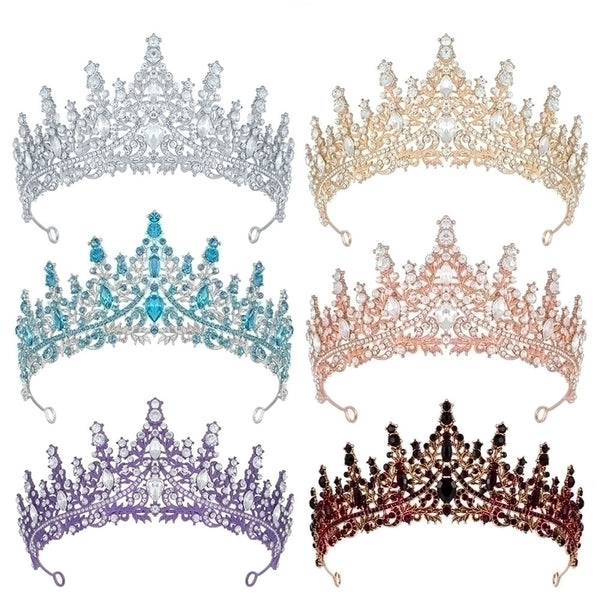 Queen Crown Zinc Alloy Plating Inlay Artificial Diamond Crown