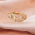 Real Gold Plating Multi-layer Cross Diamond Geometric Open Index Finger Copper Ring