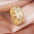 Real Gold Plating Multi-layer Cross Diamond Geometric Open Index Finger Copper Ring