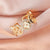 Real Gold Plating Multi-layer Cross Diamond Geometric Open Index Finger Copper Ring