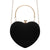 Red Black Velvet Solid Color Heart-shaped Evening Bags