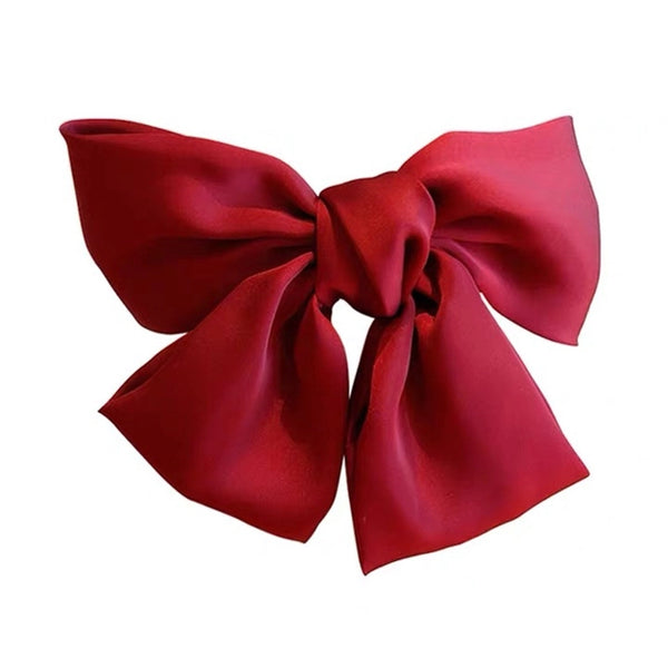 Red Bow Hairpin Back Head Lolita Hair Accessories Spring Clip Steel Clip Hair Rope Japanese Hairpin Headdress Clip