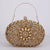 Red Green Blue Pu Leather Polyester Flower Rhinestone Oval Evening Bags