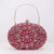 Red Green Blue Pu Leather Polyester Flower Rhinestone Oval Evening Bags