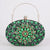 Red Green Blue Pu Leather Polyester Flower Rhinestone Oval Evening Bags