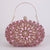 Red Green Blue Pu Leather Polyester Flower Rhinestone Oval Evening Bags