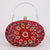 Red Green Blue Pu Leather Polyester Flower Rhinestone Oval Evening Bags