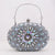 Red Green Blue Pu Leather Polyester Flower Rhinestone Oval Evening Bags