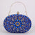 Red Green Blue Pu Leather Polyester Flower Rhinestone Oval Evening Bags