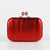 Red Purple Black Pleated Pu Metal Solid Color Square Evening Bags