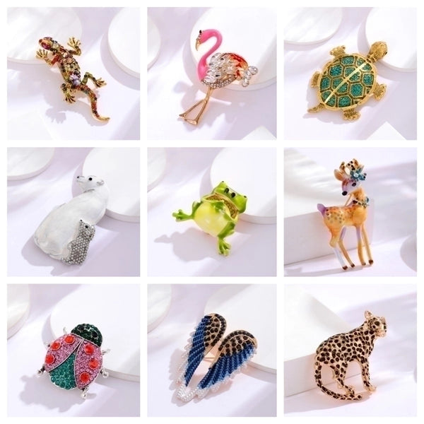 Retro Animal Alloy Inlay Rhinestones Women's Brooches