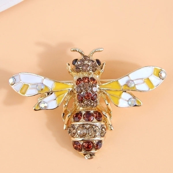 Retro Bee Alloy Inlay Rhinestones Women's Brooches 1 Piece