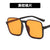 Retro Brown Sunglasses Half Frame Contrast Color Sunglasses