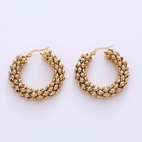 Retro C Shape Plating Titanium Steel Earrings