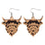 Retro Christmas Hat Cattle Wood Printing Christmas Women's Earrings 1 Pair