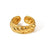 304 Stainless Steel 18K Gold Plated Retro Plating Circle Heart Shape Snake Open Rings