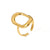 304 Stainless Steel 18K Gold Plated Retro Plating Circle Heart Shape Snake Open Rings